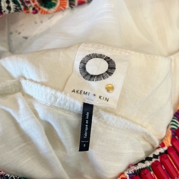 Anthropologie Small Akemi + Kin Siargao Boho Embroidered Beaded Flowy Tank - Picture 5 of 5